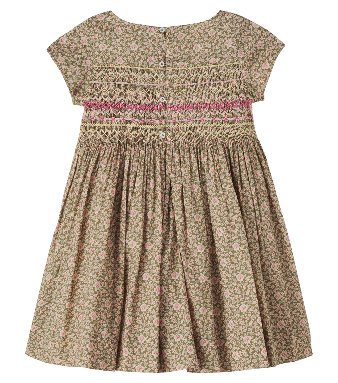 Duchesse smocked floral cotton dress | Bonpoint
