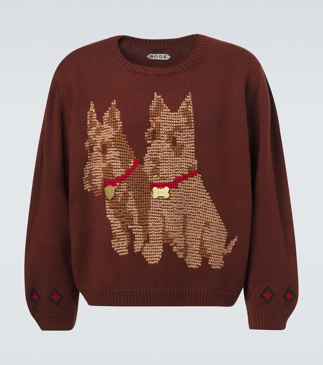 Scottie embroidered wool sweater | Bode
