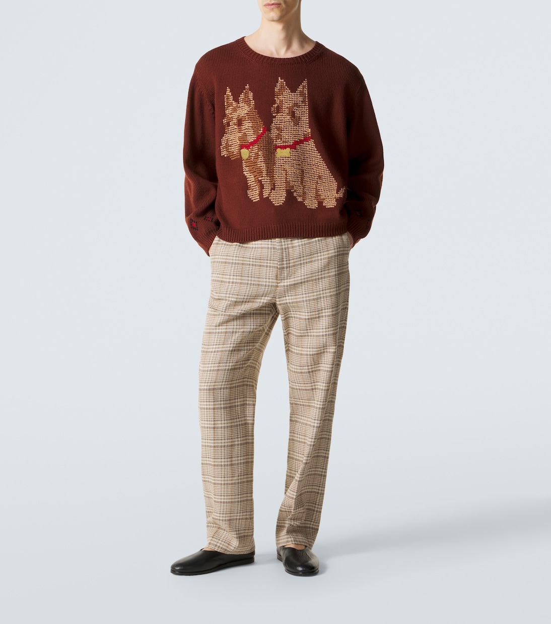 Scottie embroidered wool sweater | Bode