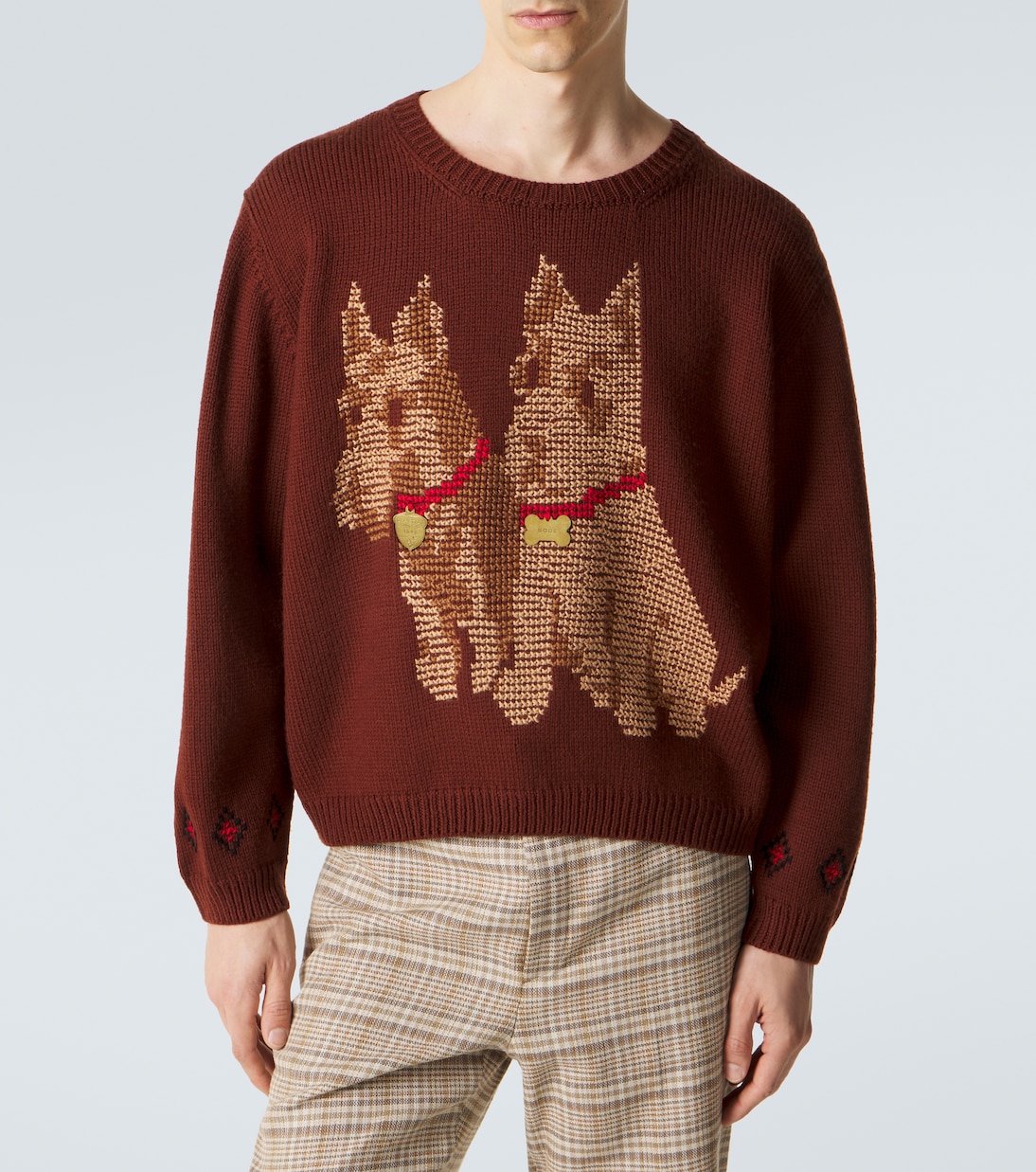Scottie embroidered wool sweater | Bode