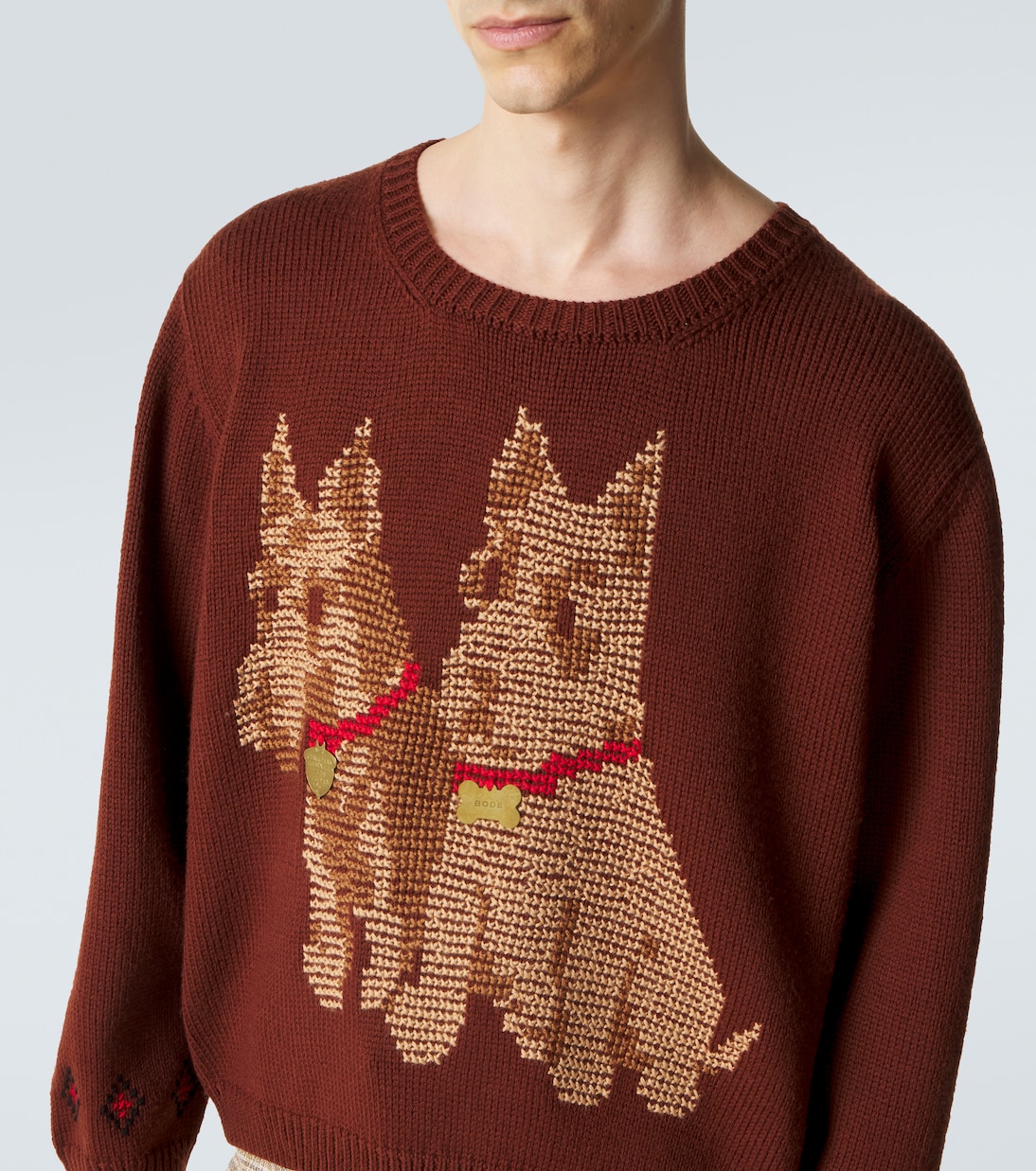 Scottie embroidered wool sweater | Bode