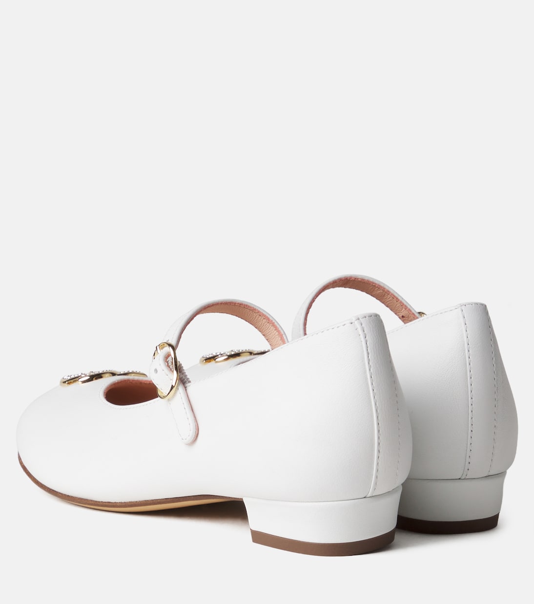 DG embellished leather ballet flats | Dolce&Gabbana Kids