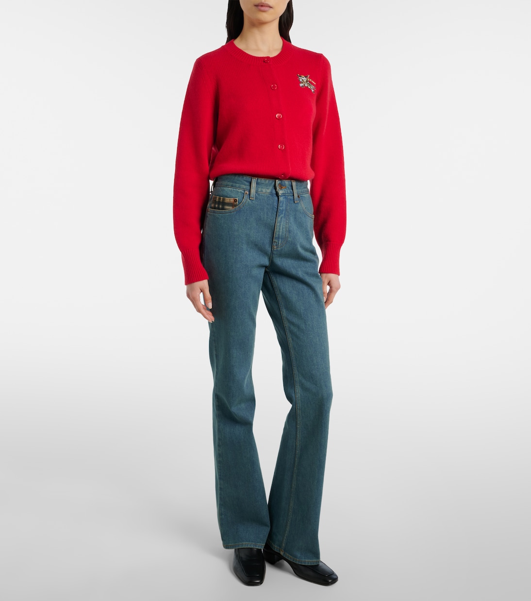 Burberry Check flared jeans | Burberry