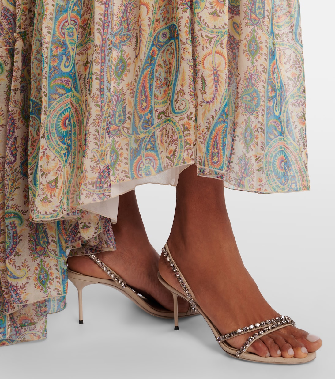 Lidia 70 crystal-embellished mules | Paris Texas