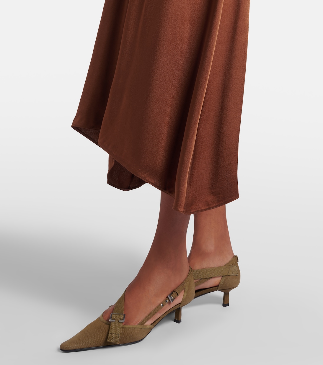 Gathered crêpe satin slip dress | Prada