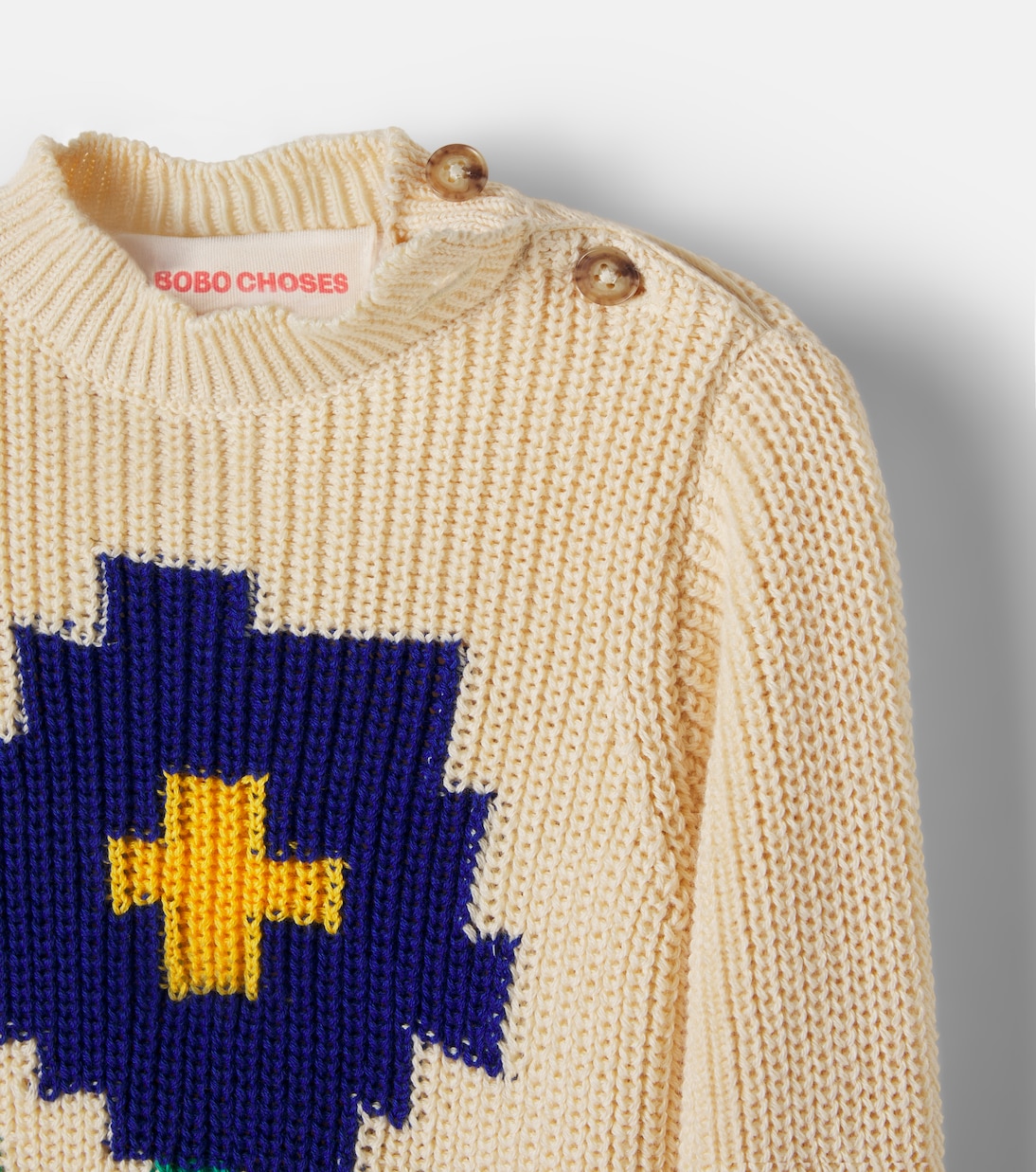 Baby Pullover Pixel Daisy aus Baumwolle | Bobo Choses