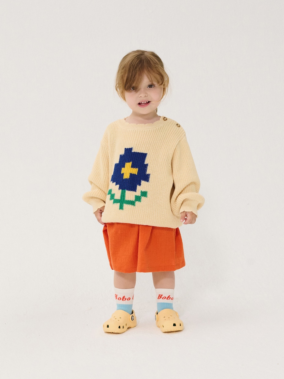 Baby Pullover Pixel Daisy aus Baumwolle | Bobo Choses