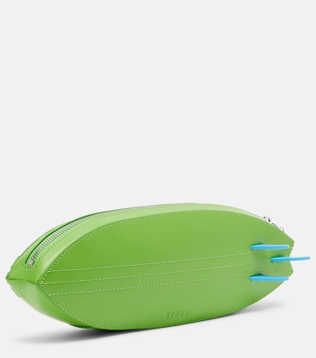 Surfboard striped leather clutch | Staud