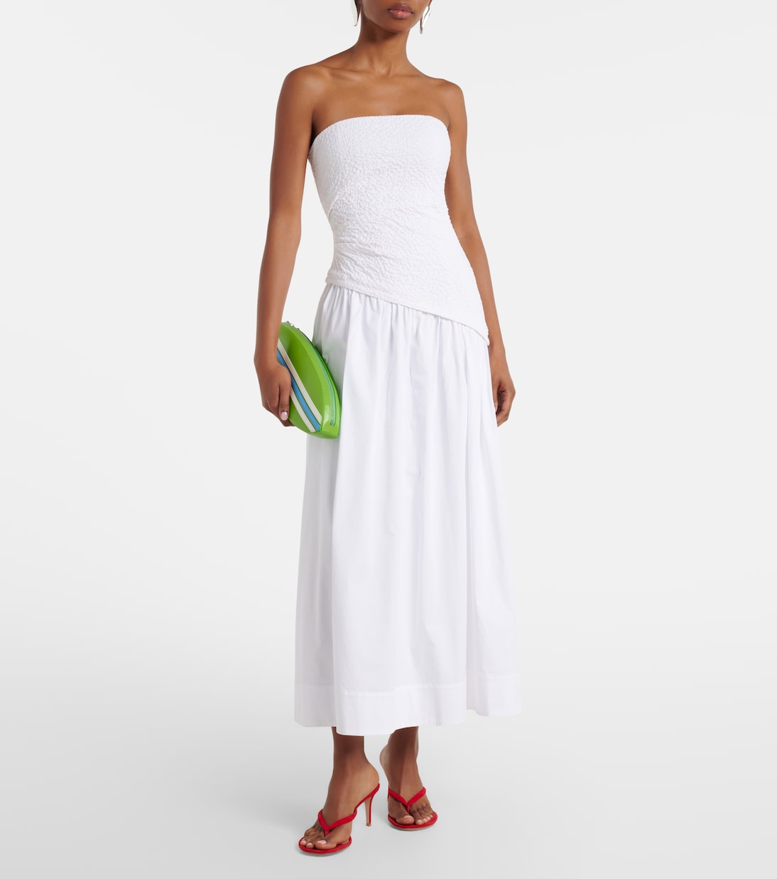 Surfboard striped leather clutch | Staud