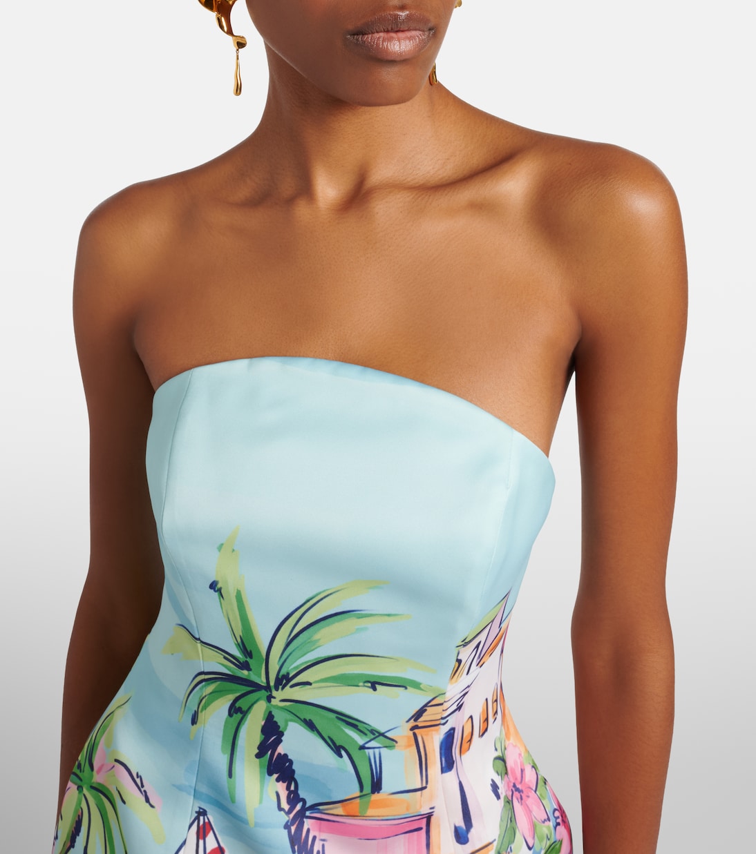 Printed bustier dress | Leo Lin