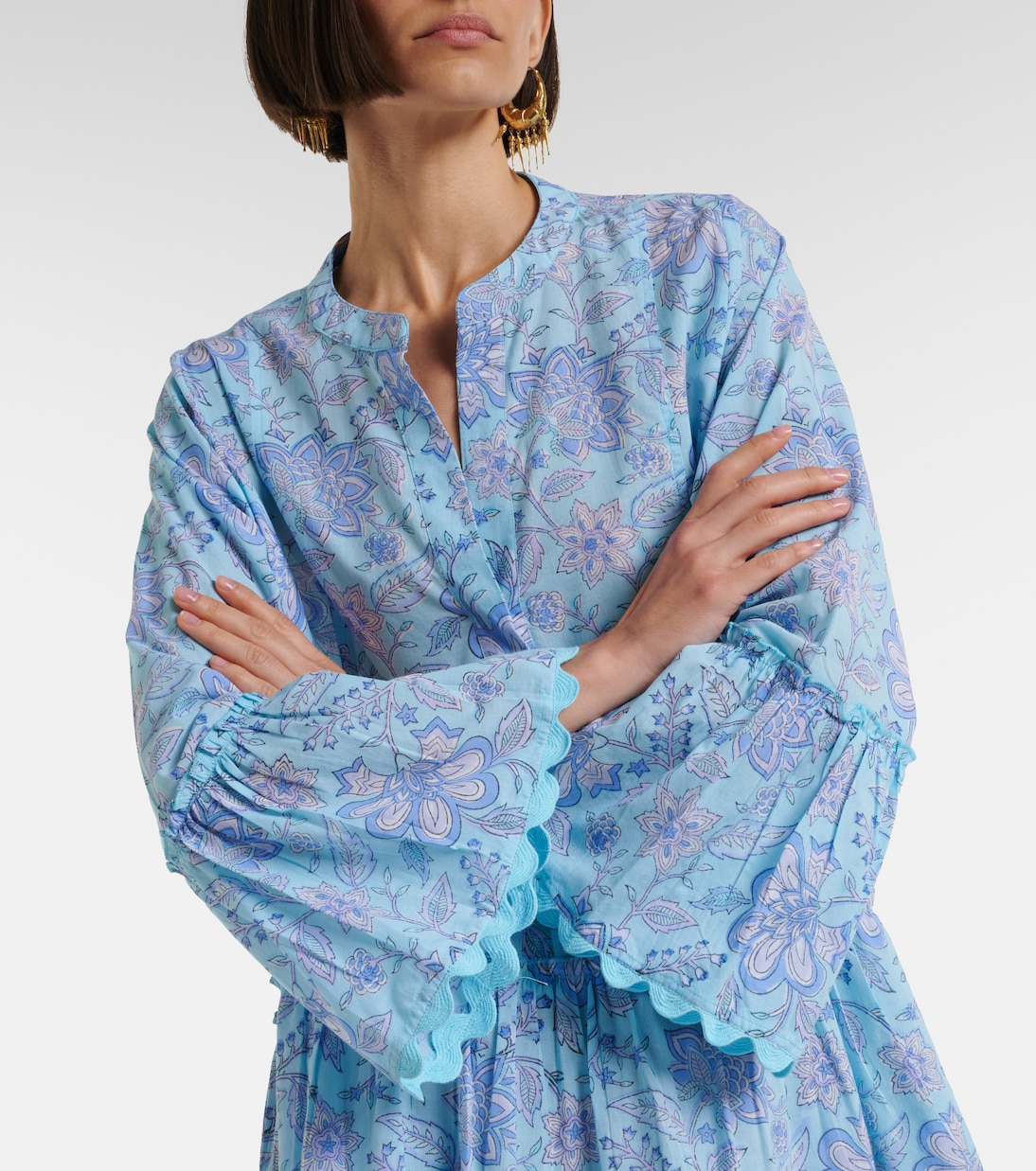 Abito corto in cotone con stampa floreale | Juliet Dunn