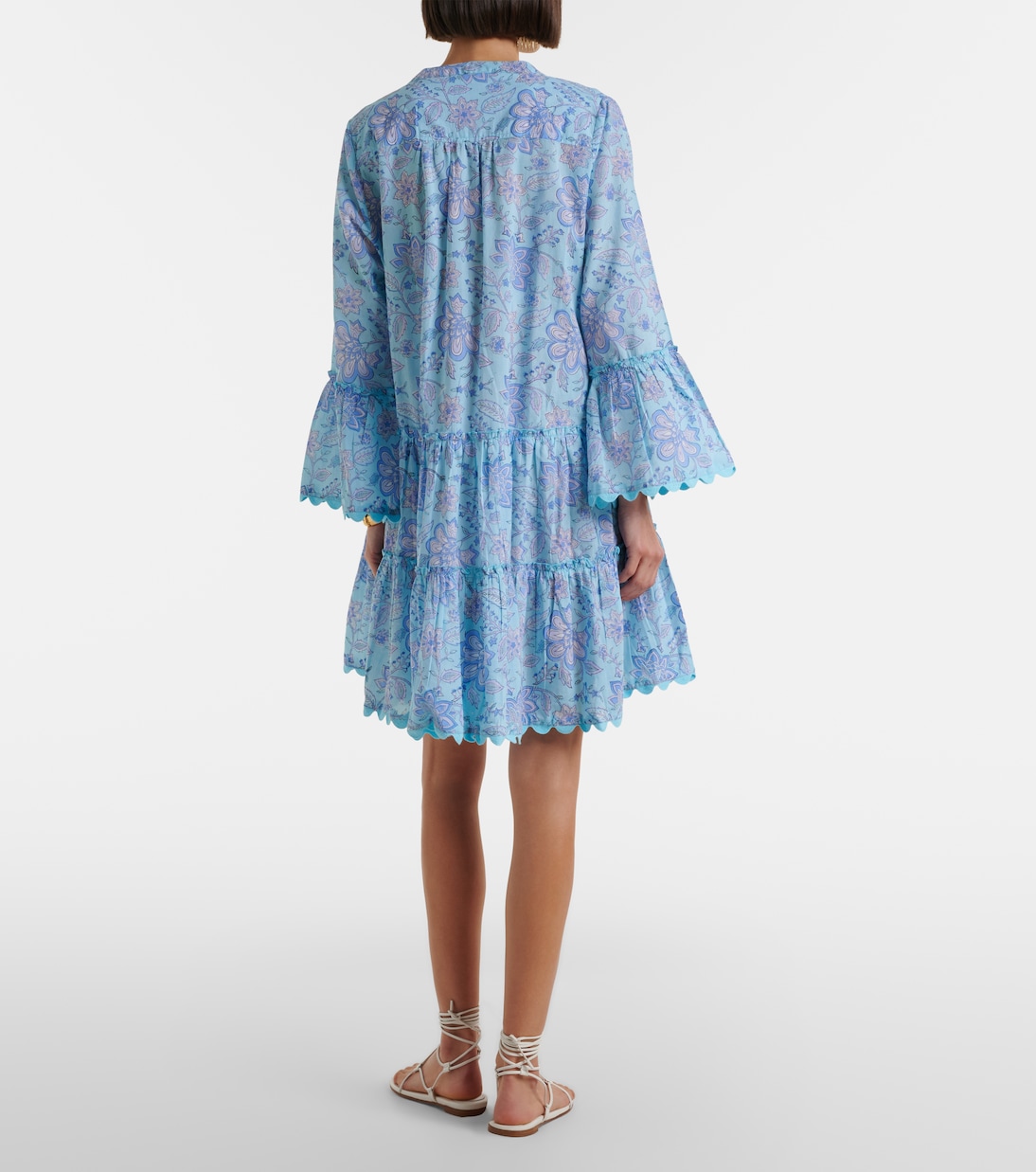 Abito corto in cotone con stampa floreale | Juliet Dunn