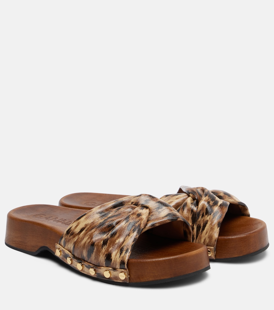 Tia leopard-print clogs | Ganni