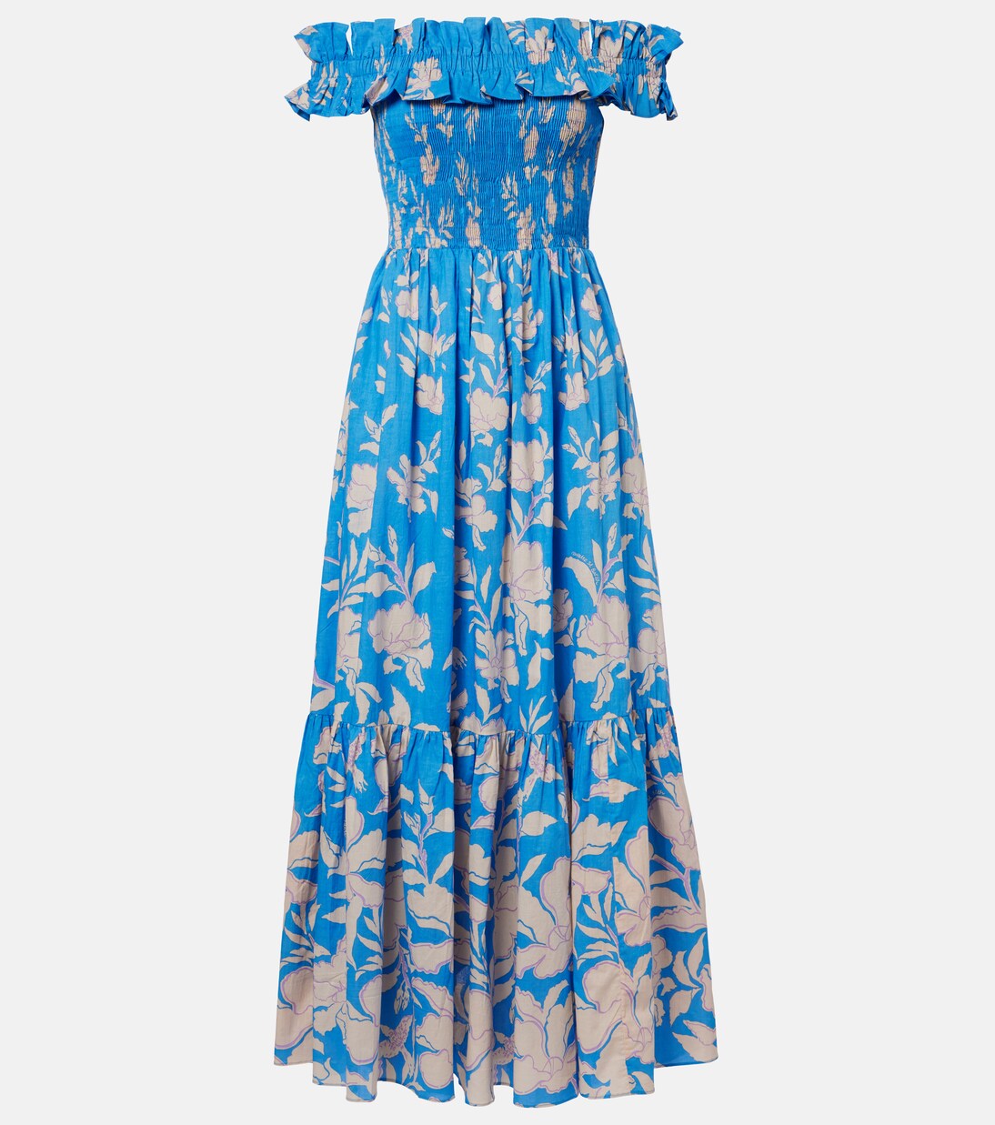 Suzanne shirred cotton muslin maxi dress | Poupette St Barth