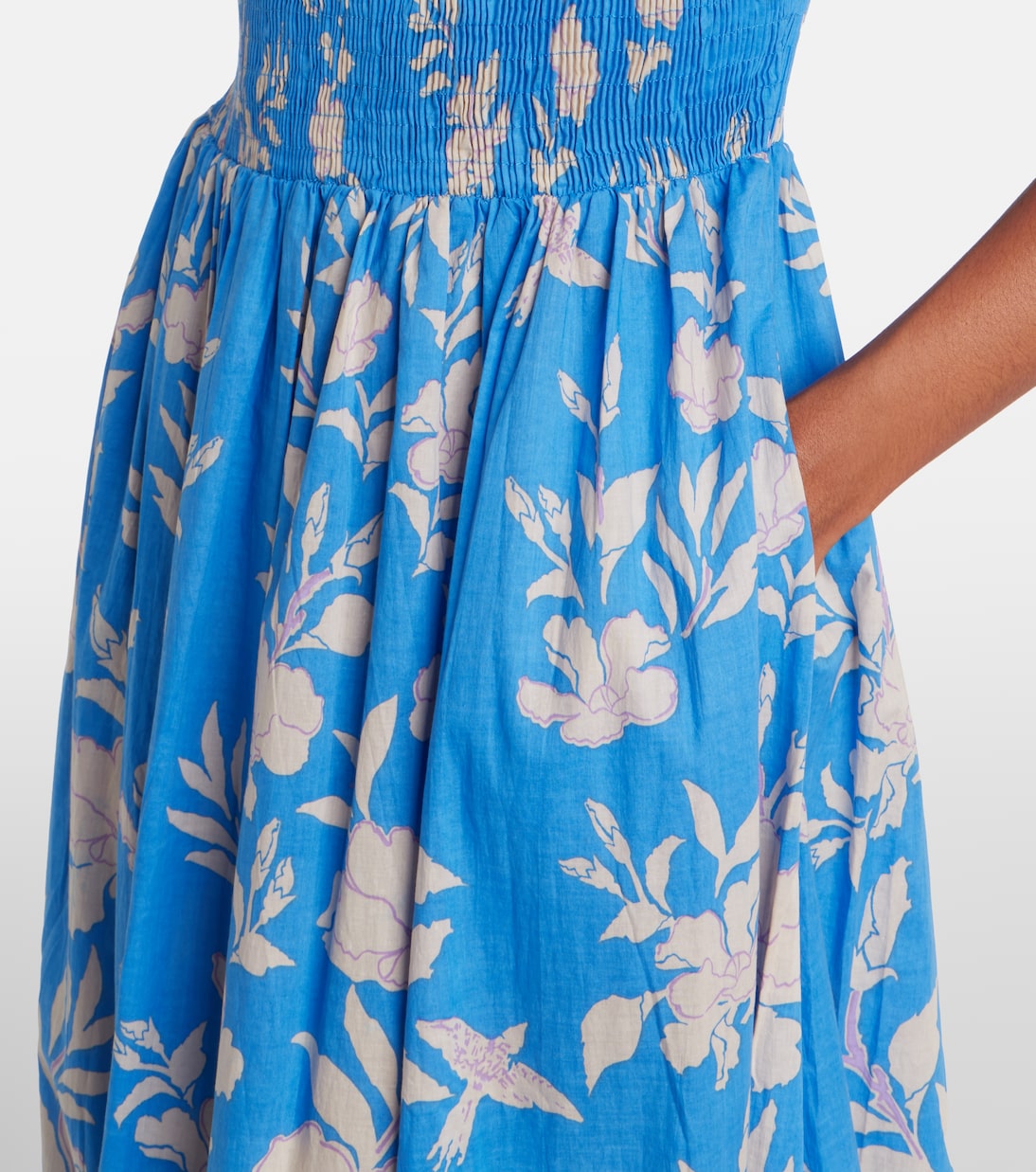 Suzanne shirred cotton muslin maxi dress | Poupette St Barth