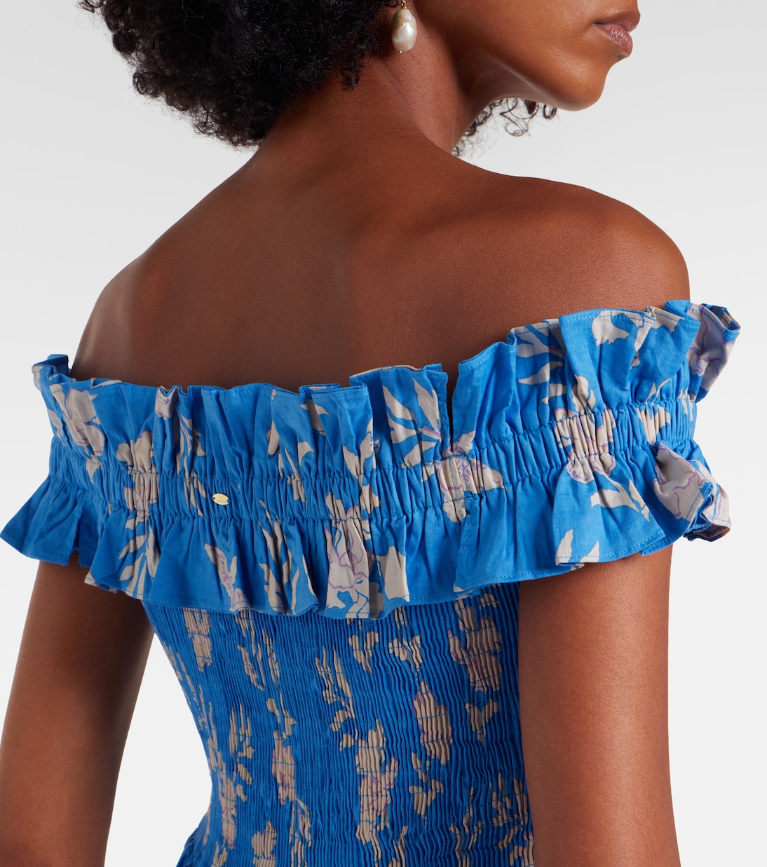 Suzanne shirred cotton muslin maxi dress | Poupette St Barth