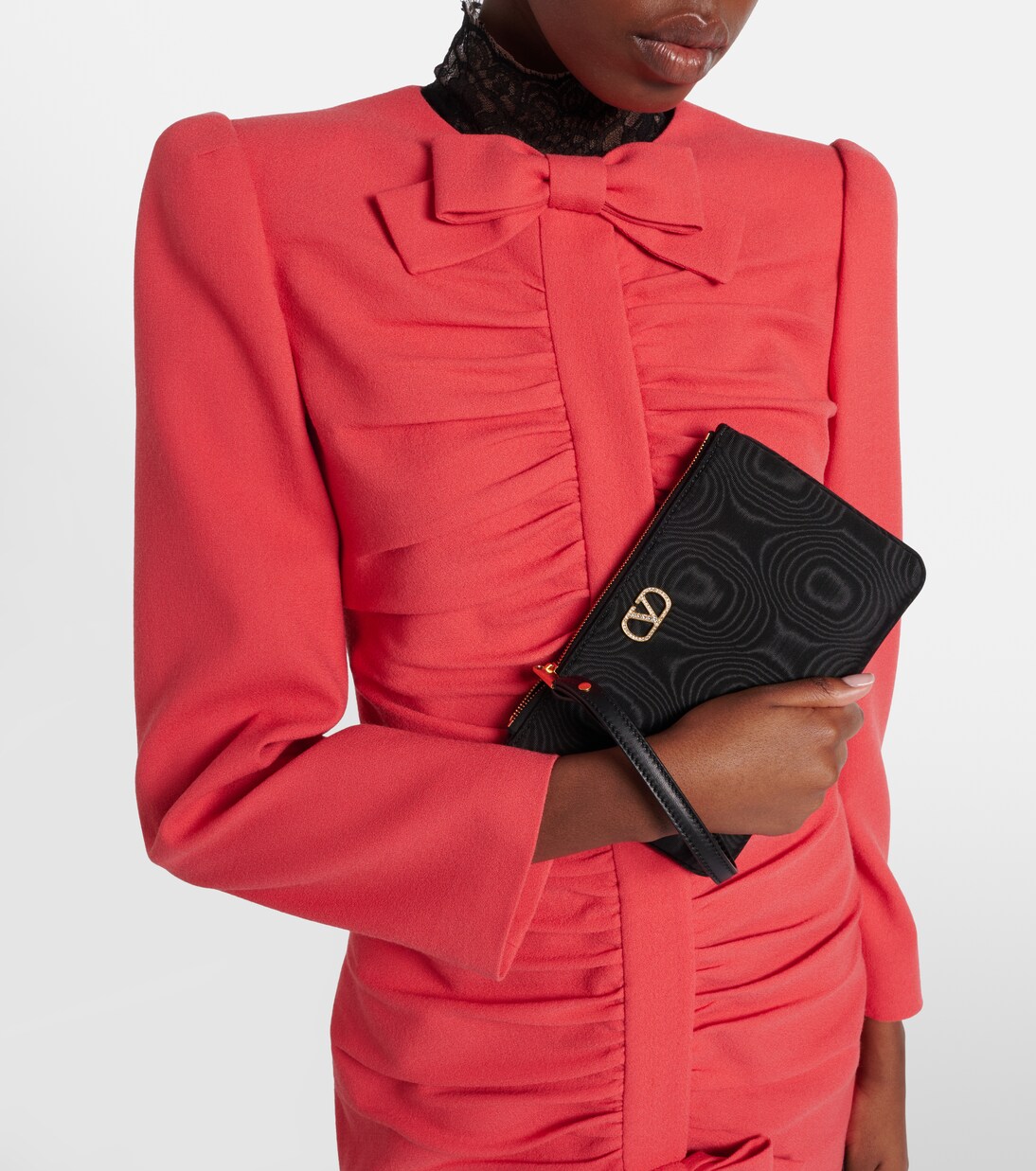 VLogo Swarovski®-embellished moiré pouch | Valentino Garavani