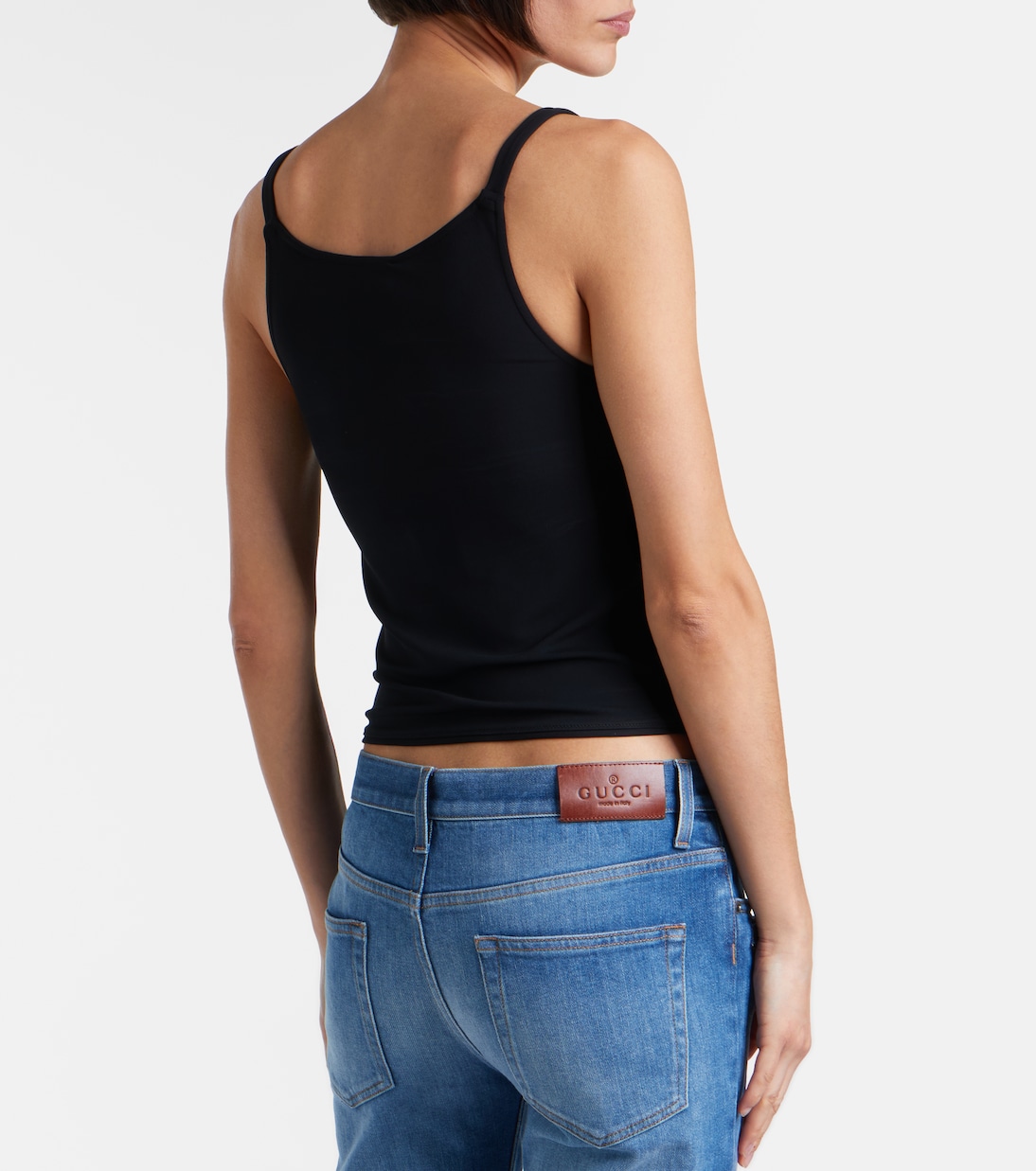 Horsebit crêpe jersey tank top | Gucci