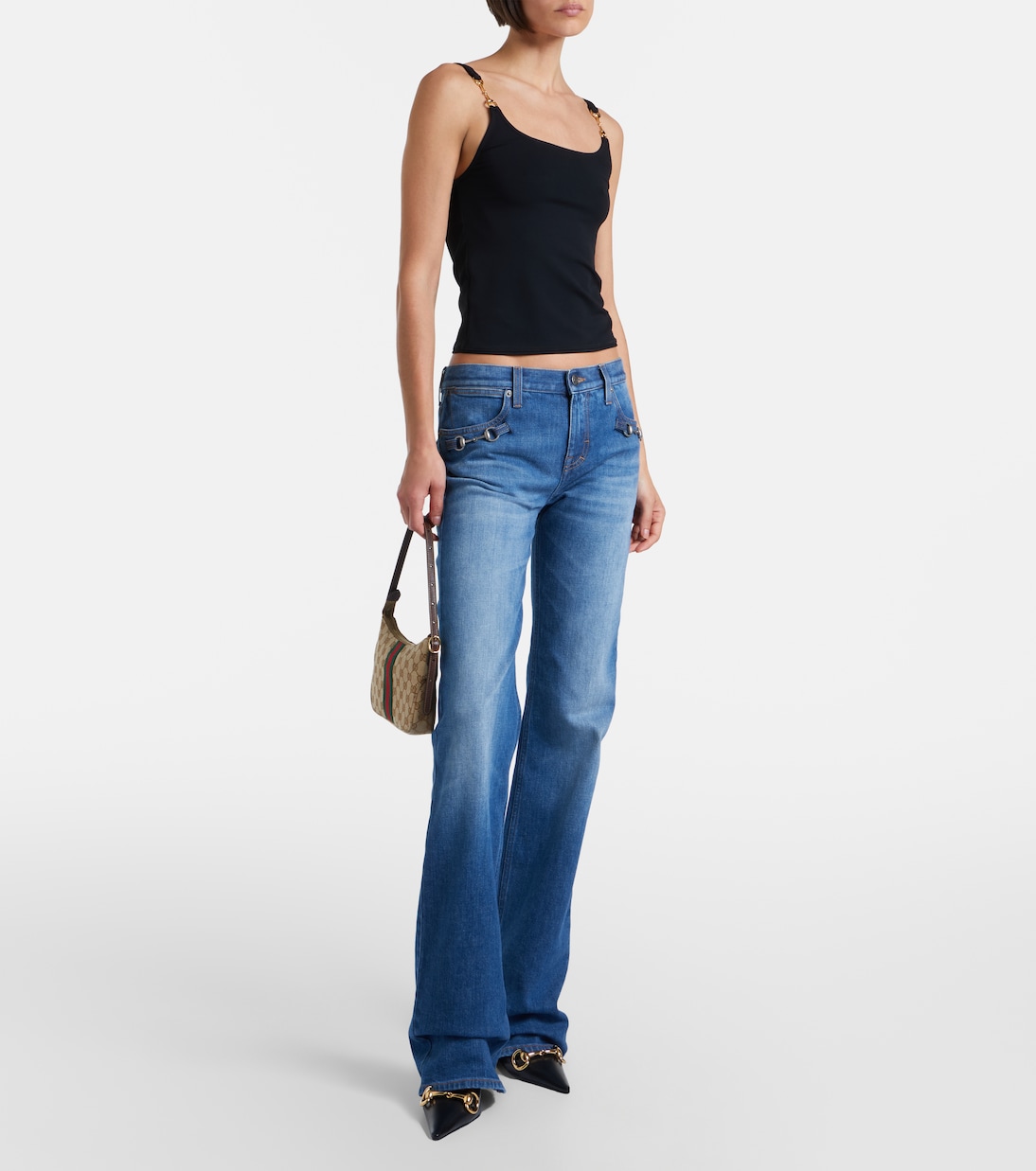 Horsebit crêpe jersey tank top | Gucci