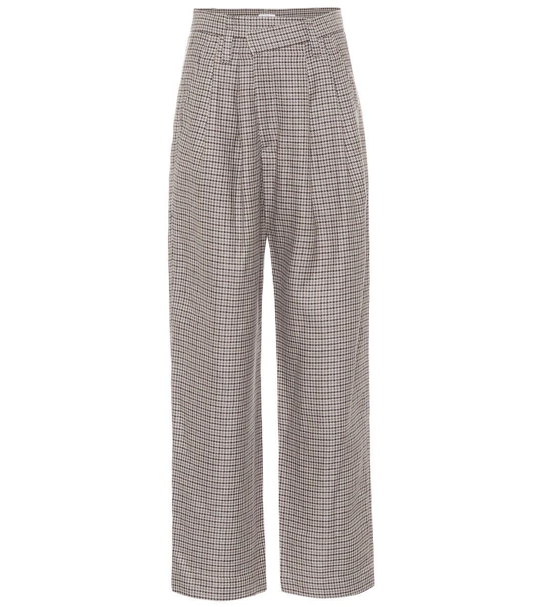 Checked linen, wool and silk wide-leg pants | Brunello Cucinelli