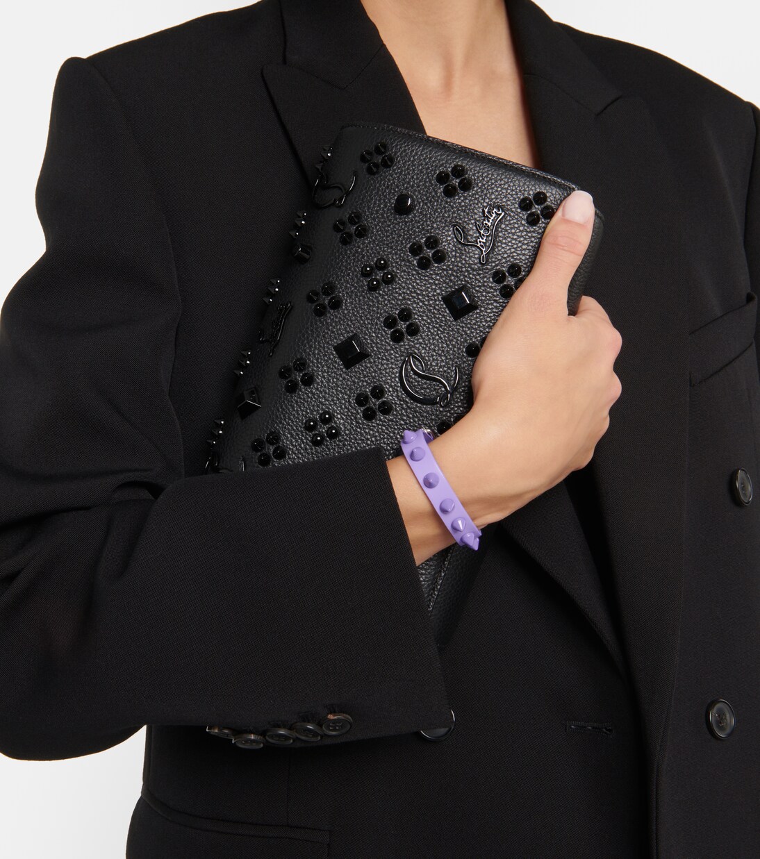 Loubilink embellished leather bracelet | Christian Louboutin