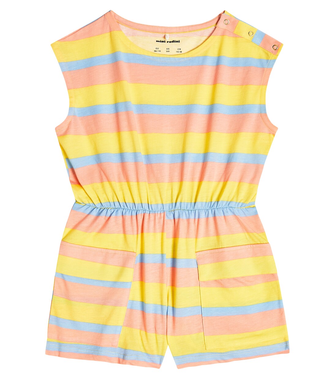 Striped cotton playsuit | Mini Rodini