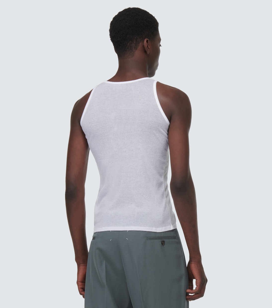Ribbed-knit cotton and silk tank top | Maison Margiela