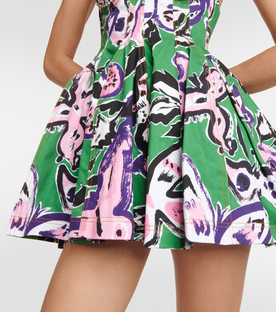 Robe imprimée en jean à ornements | Area