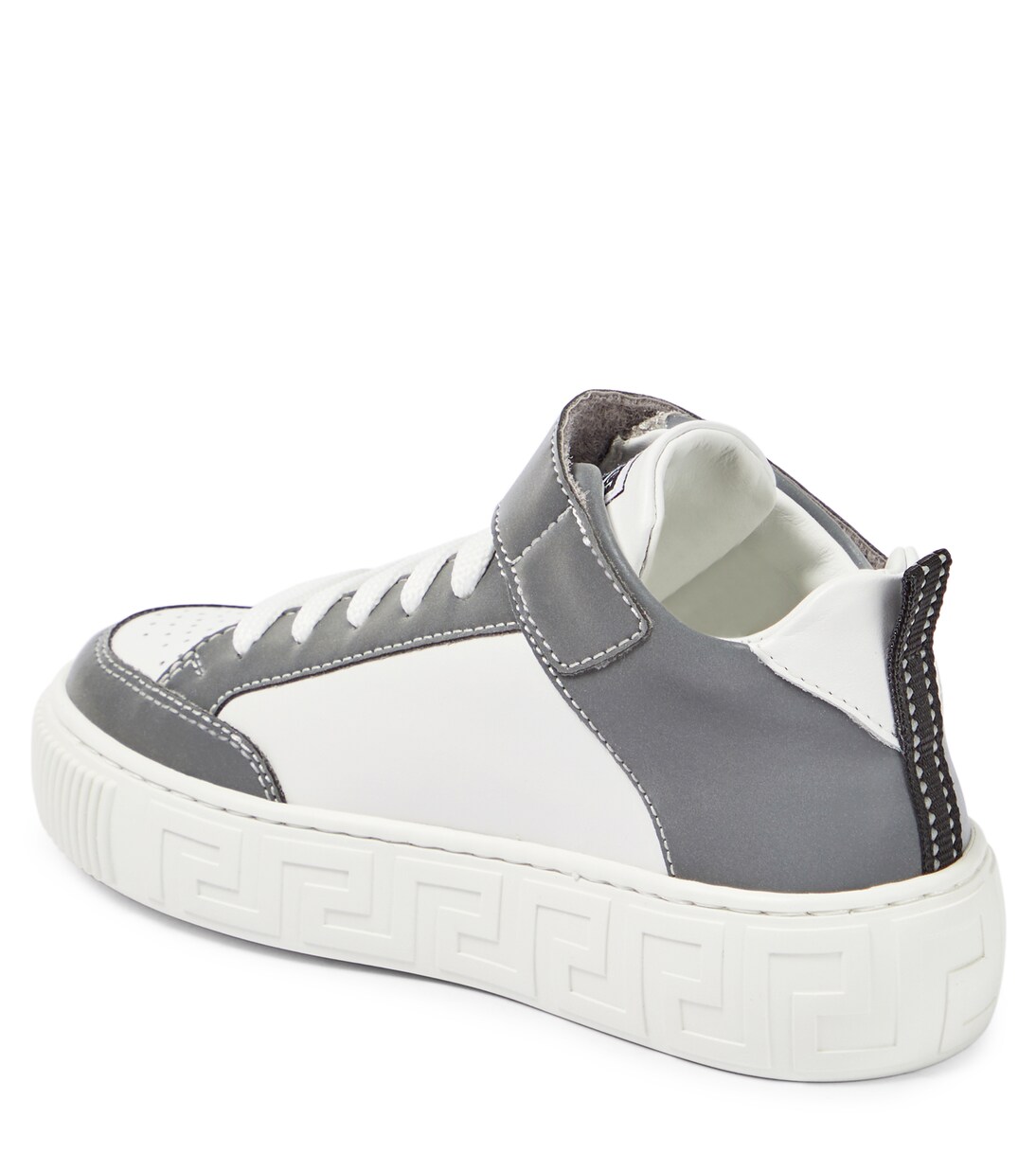 Logo leather high-top sneakers | Versace Kids