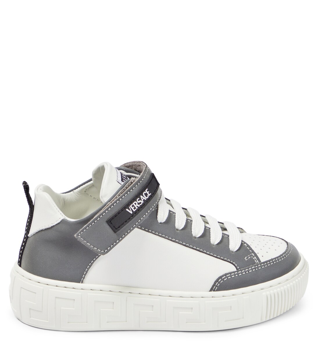 Logo leather high-top sneakers | Versace Kids