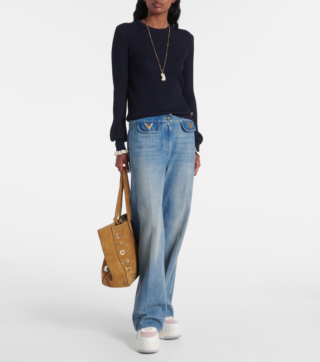 Plateau-Sneakers Freedots XL aus Leder | Valentino Garavani