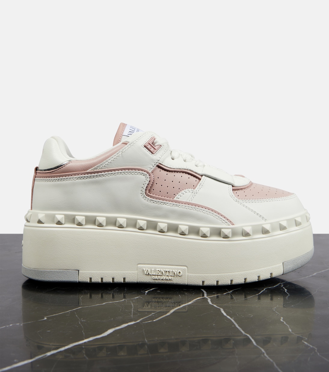 Plateau-Sneakers Freedots XL aus Leder | Valentino Garavani