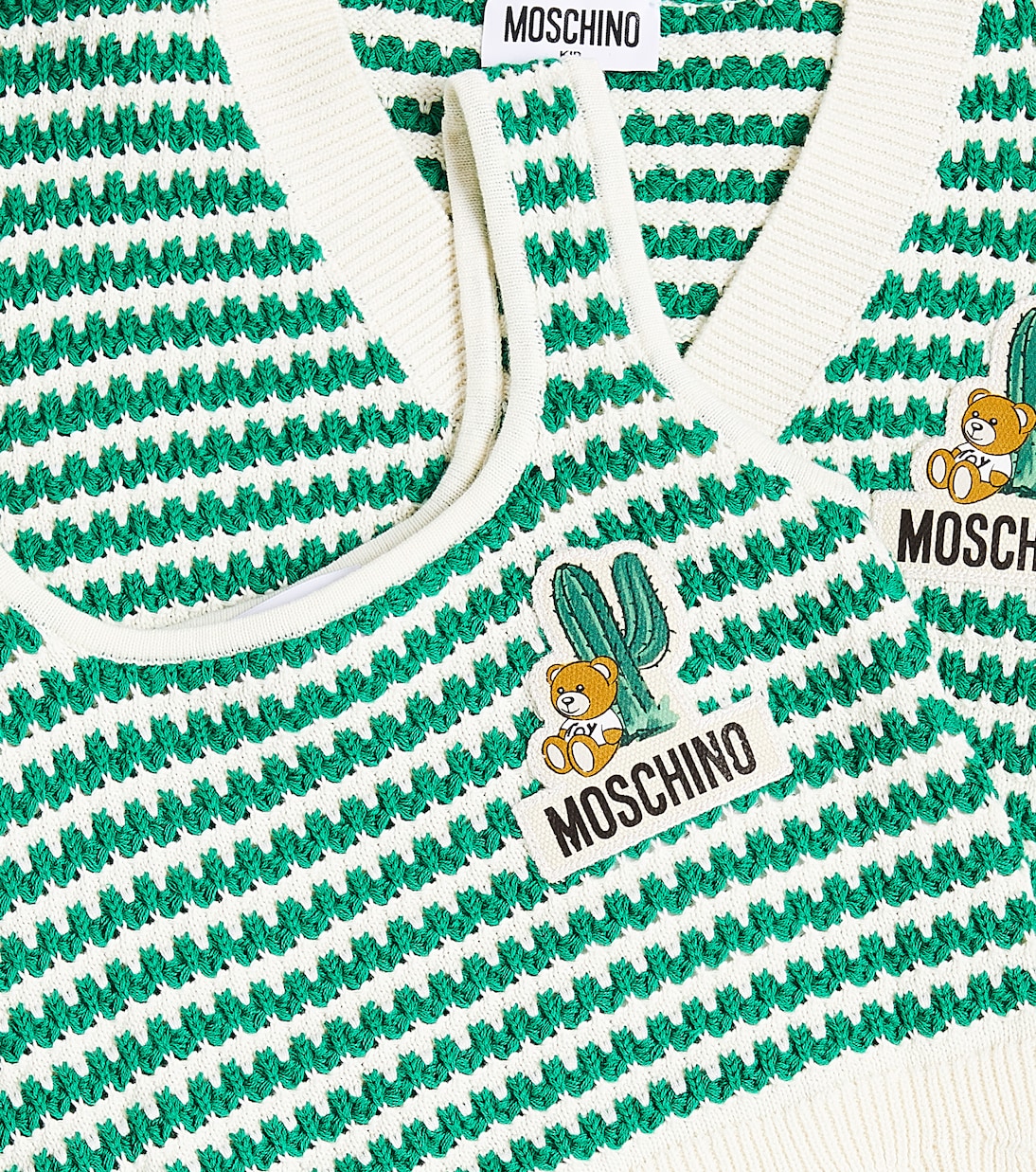 Striped cotton top and cardigan set | Moschino Kids