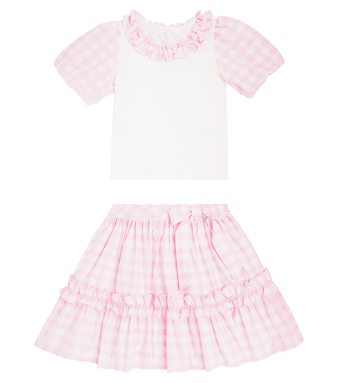 Gingham cotton top and skirt set | Patachou