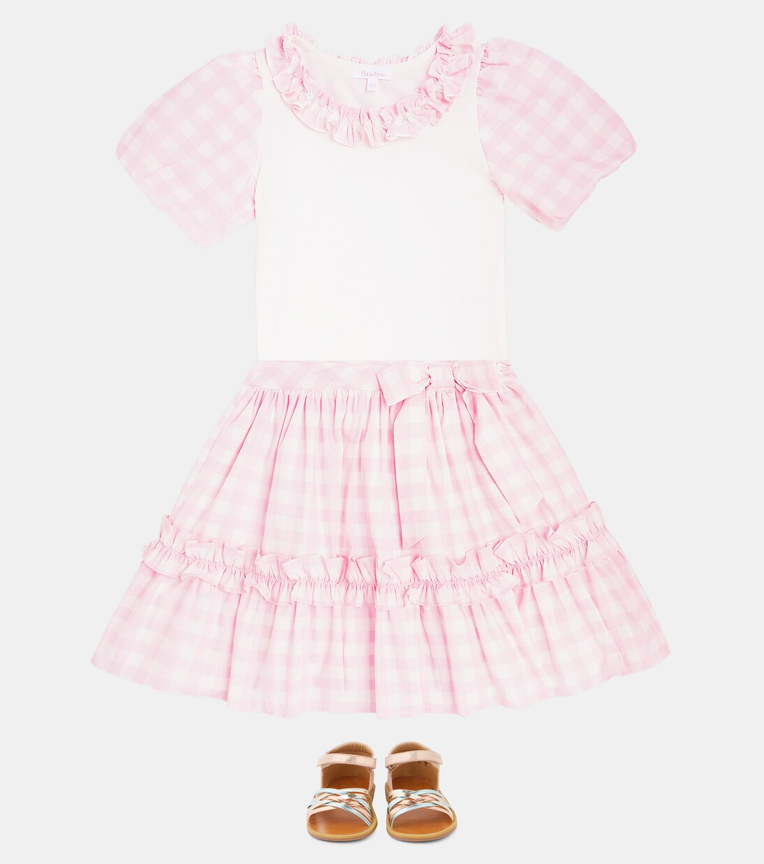 Gingham cotton top and skirt set | Patachou