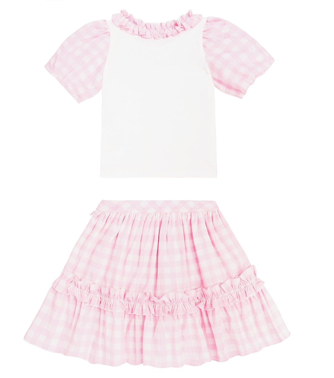 Gingham cotton top and skirt set | Patachou