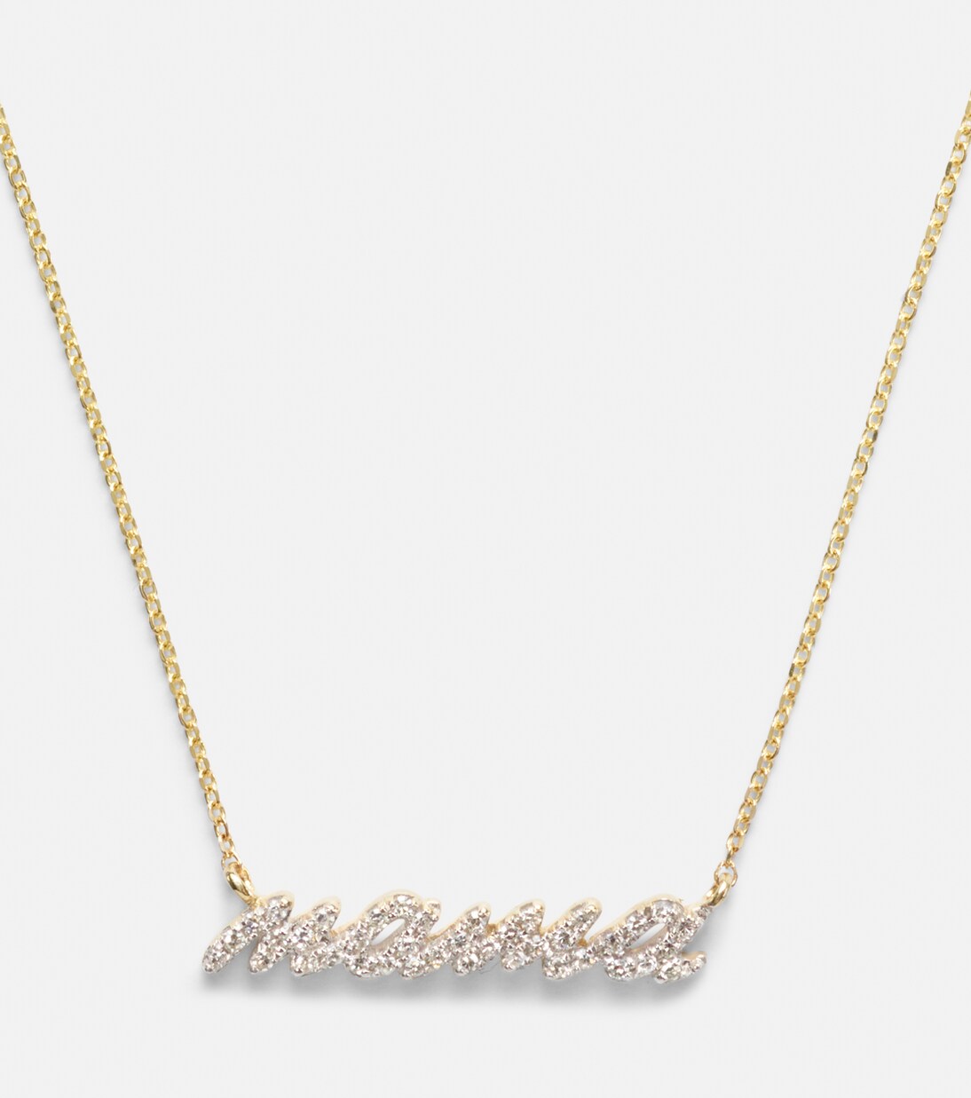 Hey Mama 10kt gold necklace with diamonds | Stone and Strand