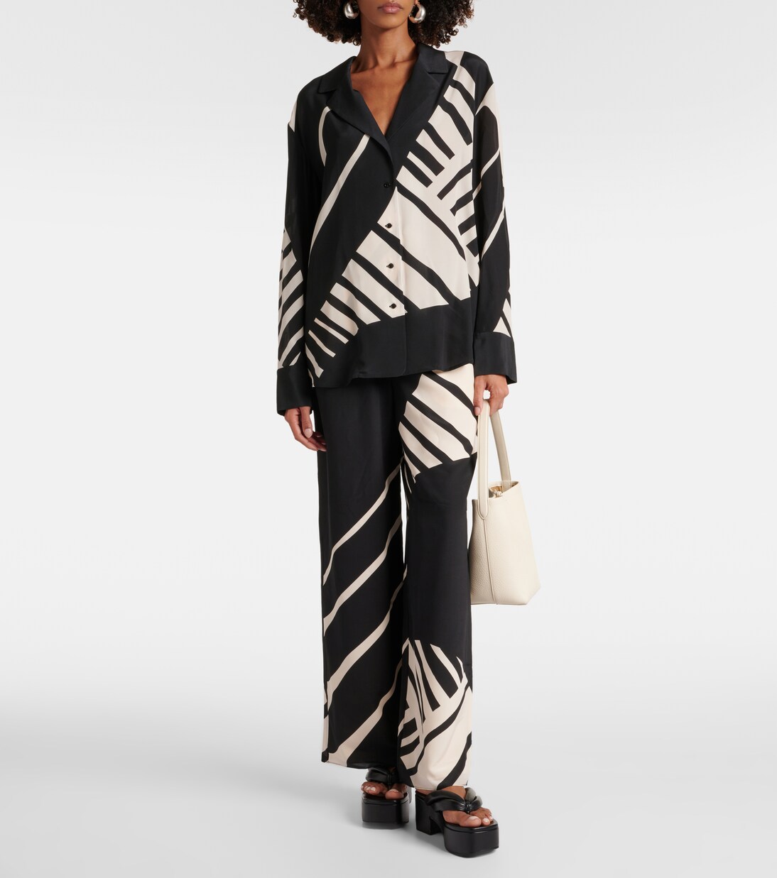 Pantalon ample Realisme en crêpe de soie | SIR