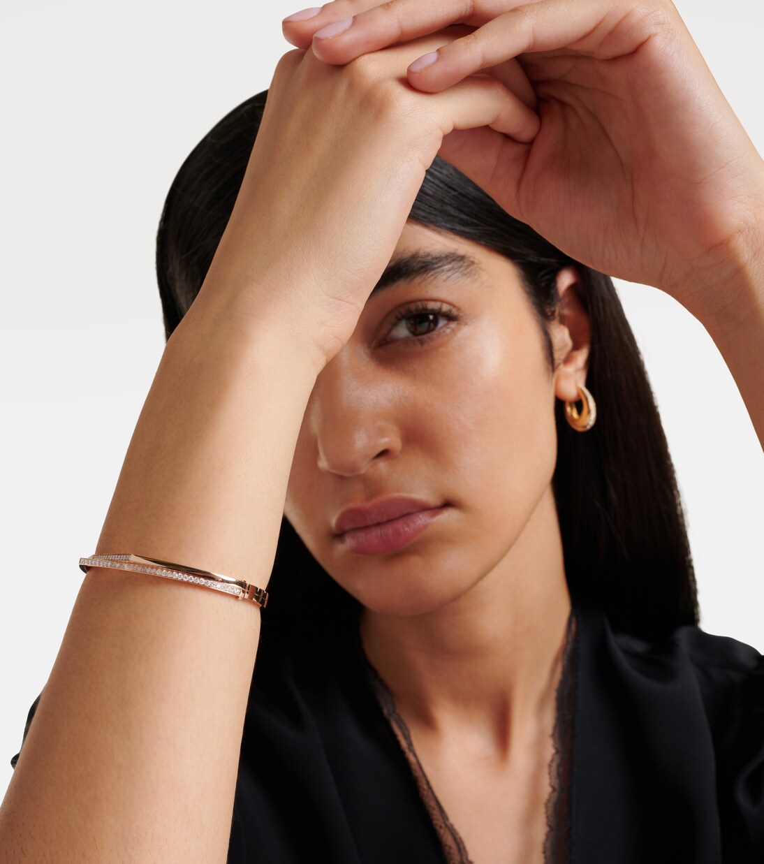 Pulsera Antifer de oro rosa de 18 ct con diamantes | Repossi