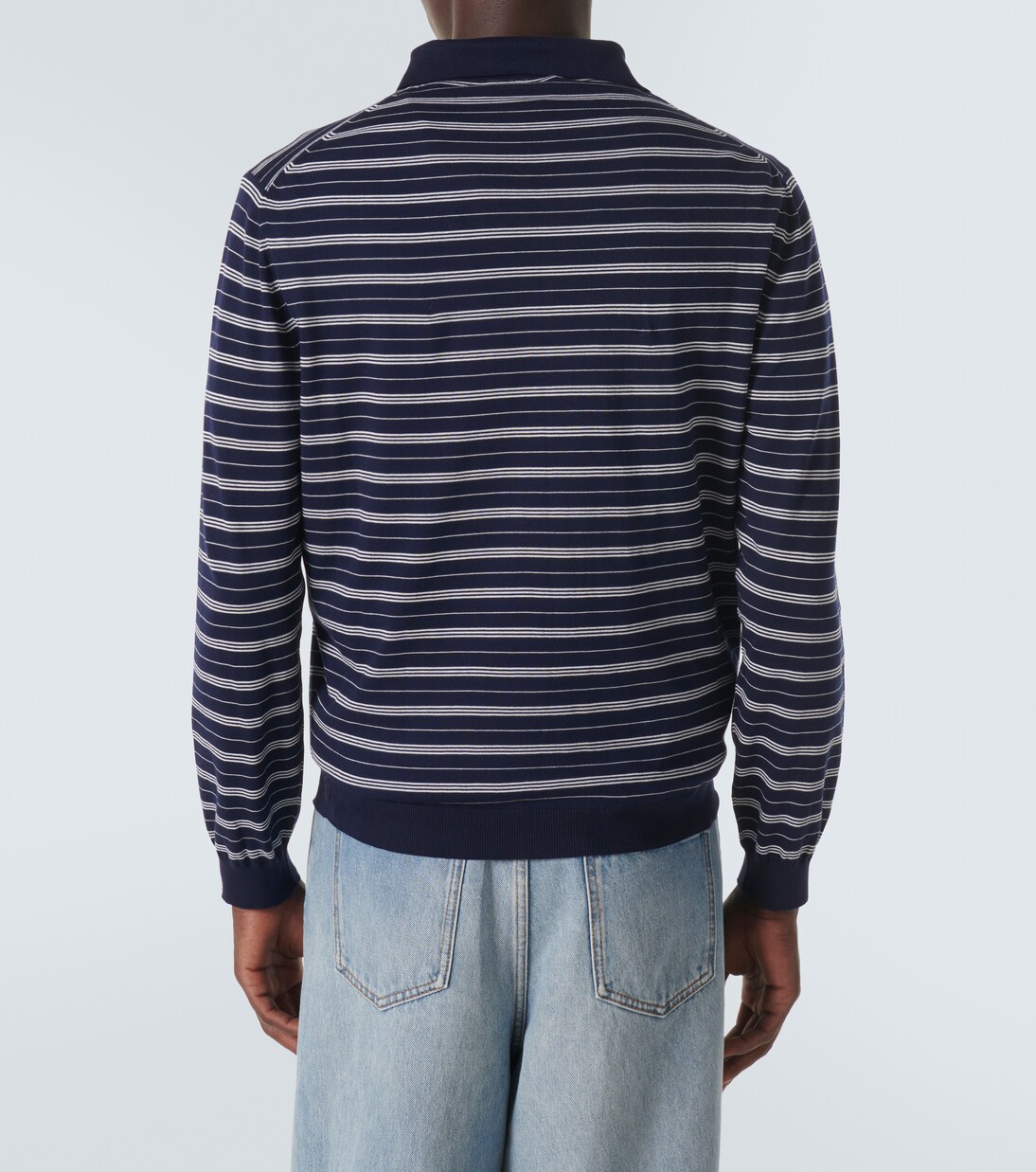 Polo rayé en coton mélangé | Miu Miu