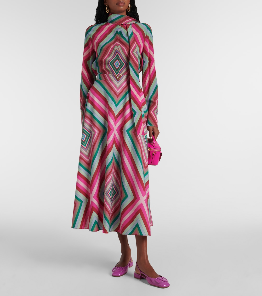 Maxirock Rhombus 75 aus Baumwollpopeline | Valentino