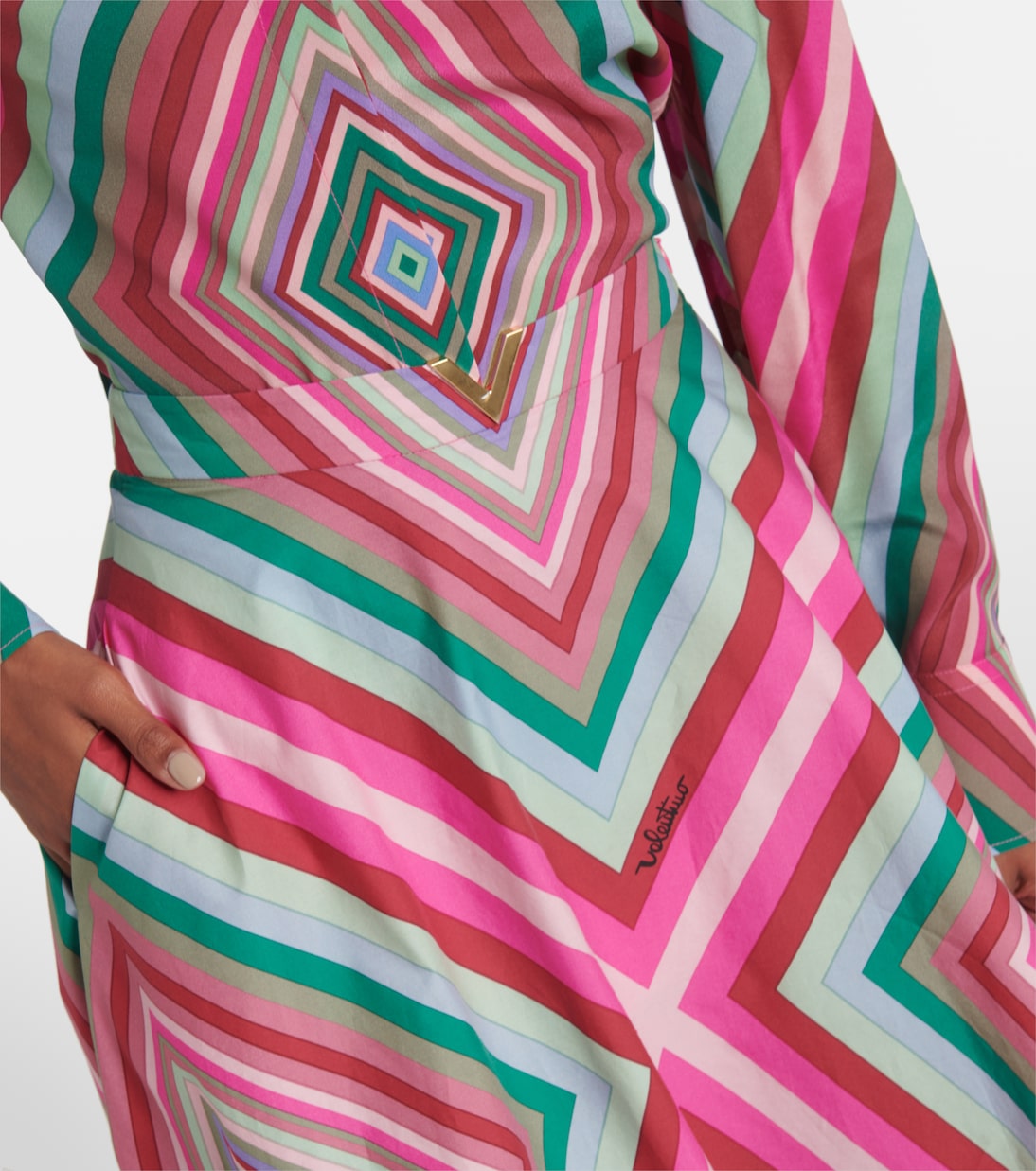 Maxirock Rhombus 75 aus Baumwollpopeline | Valentino