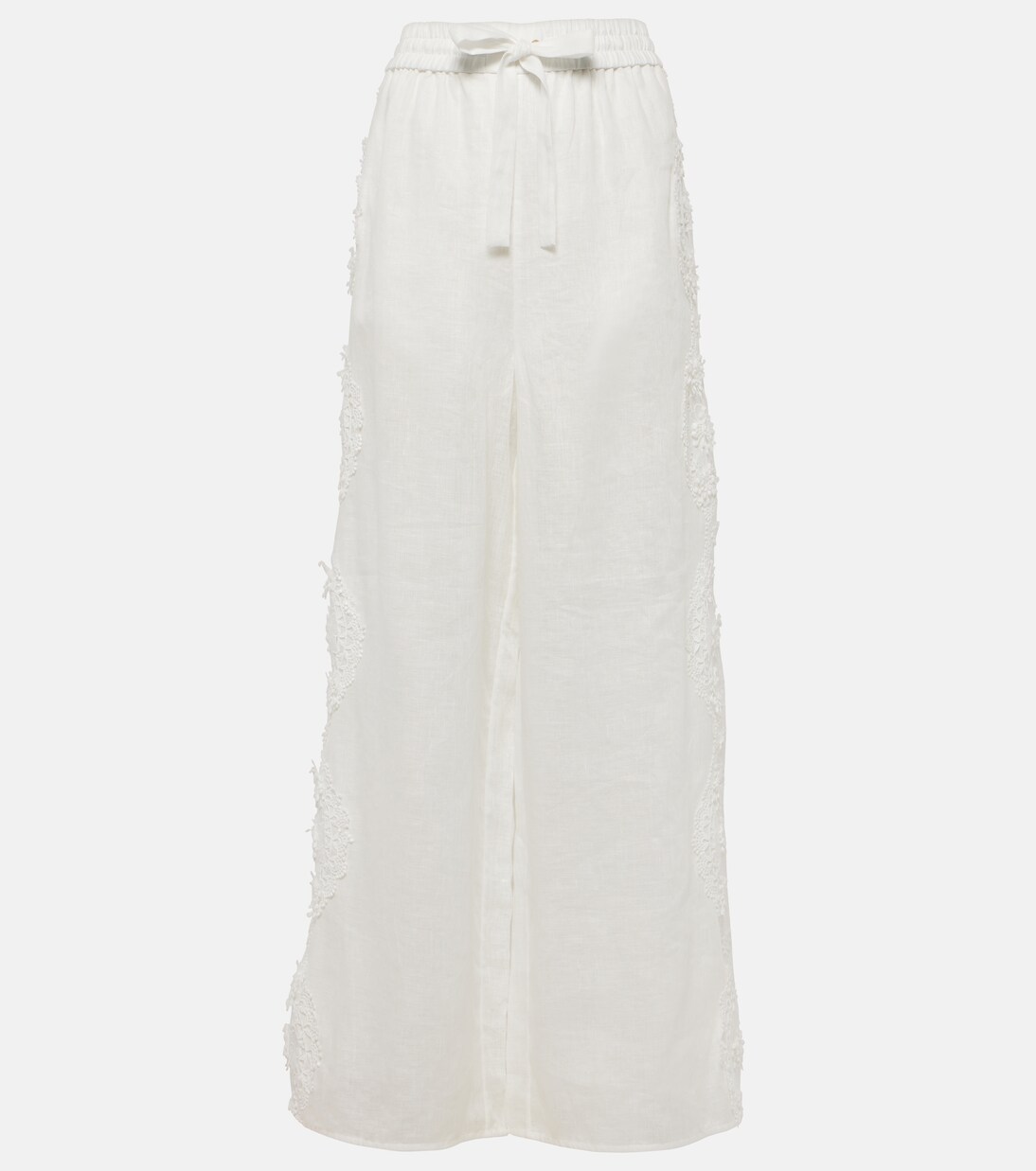 Halliday lace-trimmed linen wide-leg pants | Zimmermann