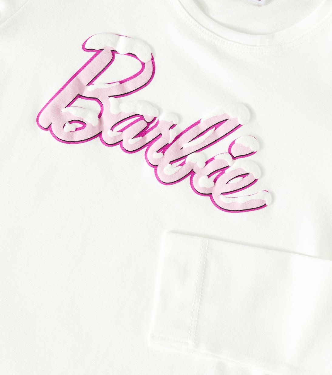 x Barbie® printed cotton-blend jersey T-shirt | Monnalisa