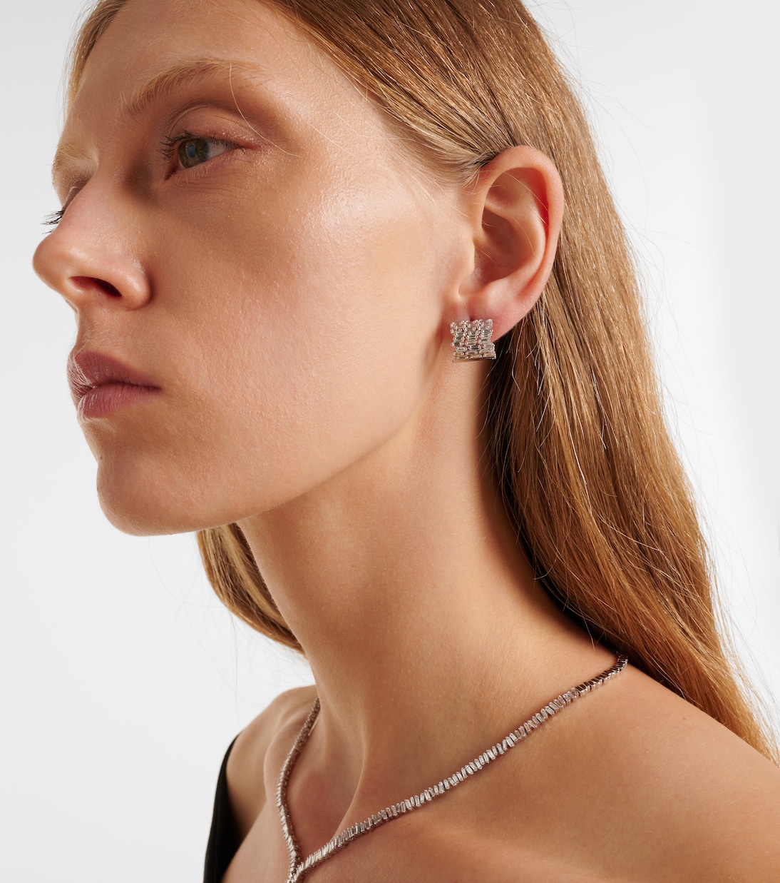 Boucles d'oreilles Rondelle en or blanc 18 ct et diamants | Suzanne Kalan