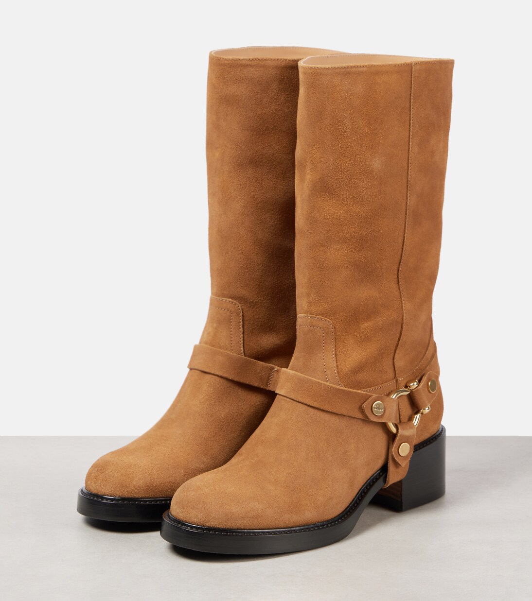 Dakota suede biker boots | Chloé