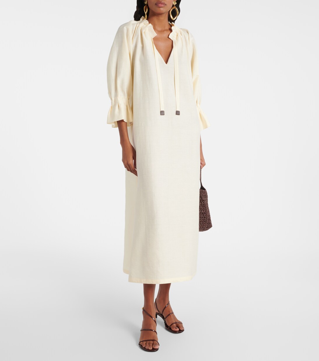 Robe longue Jene en lin et soie mélangés | Max Mara