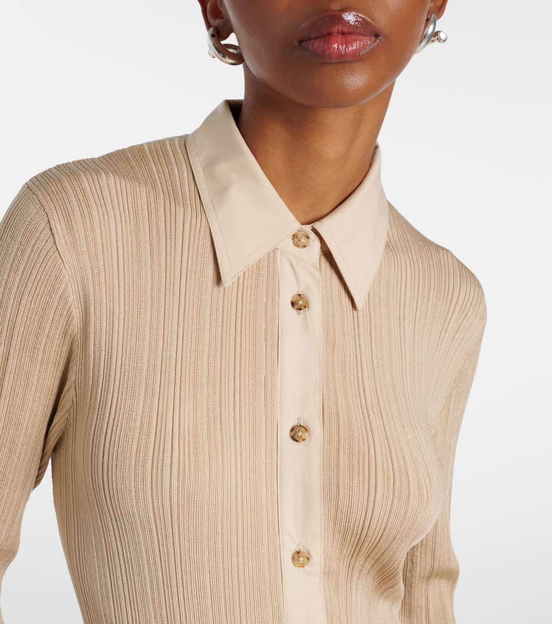 Abito chemisier in maglia a coste | Toteme