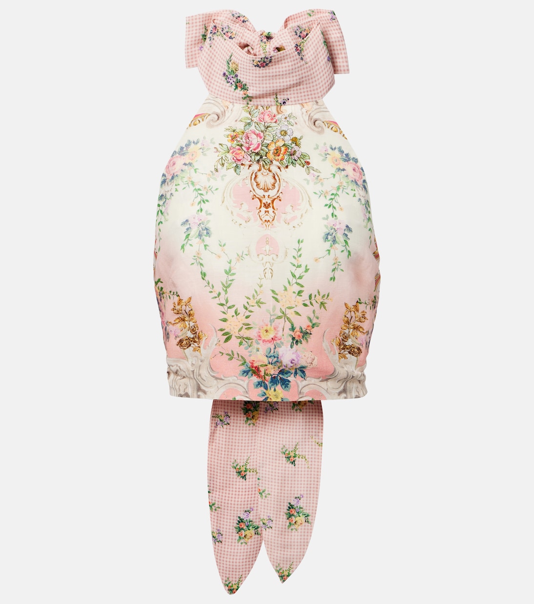 Halterneck linen and silk crop top | Camilla