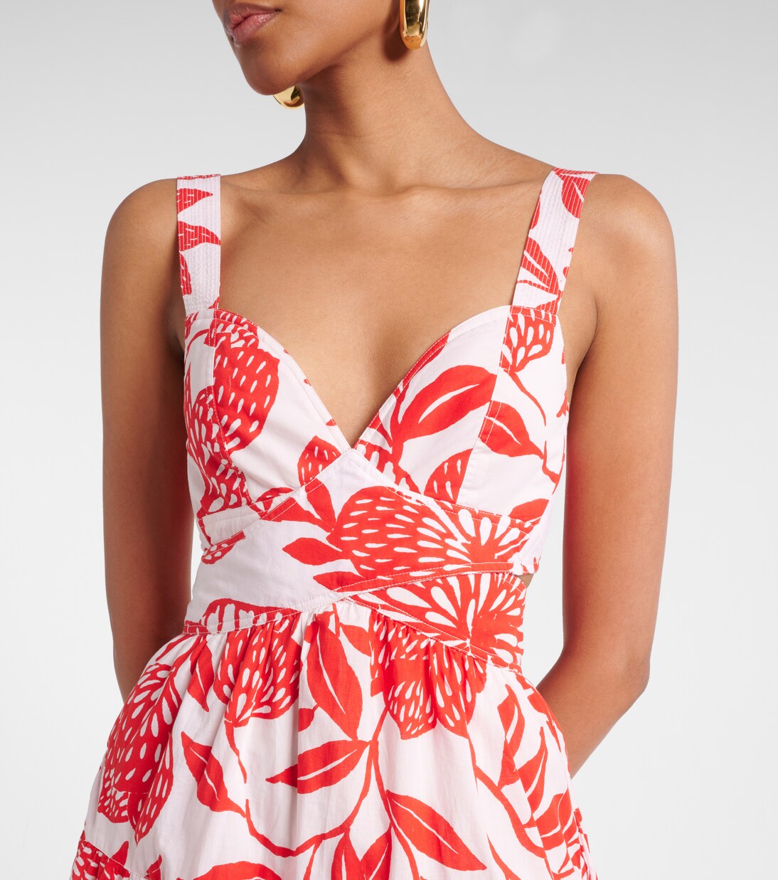 Robe midi Coco en coton à fleurs | Poupette St Barth